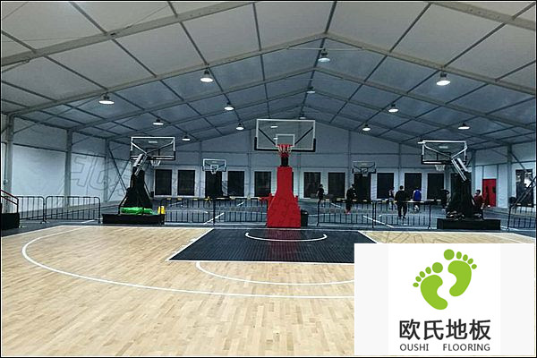 河南鄭州王牌公園籃球木地板成功案例