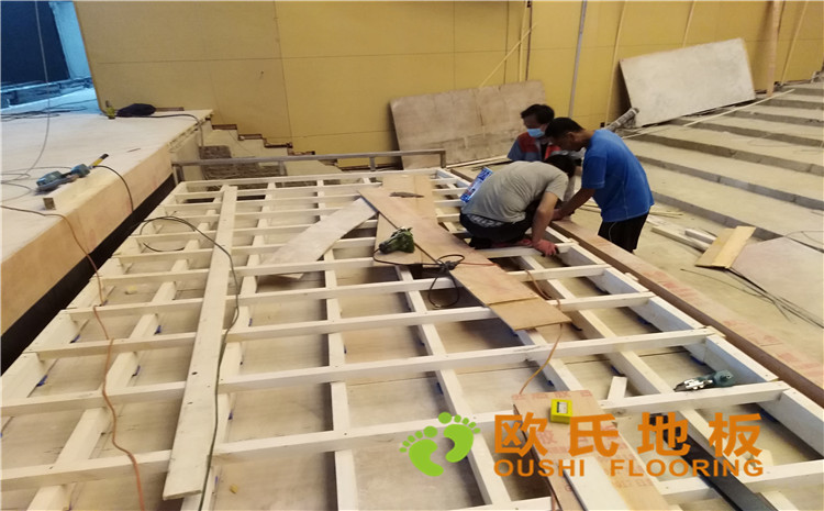 河北廊坊益田同文學(xué)校舞臺木地板項目